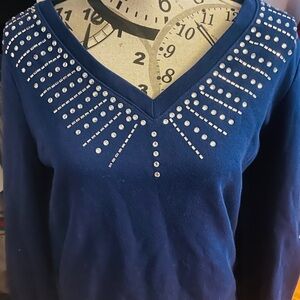 INC International Concepts Navy Sweatshirt M